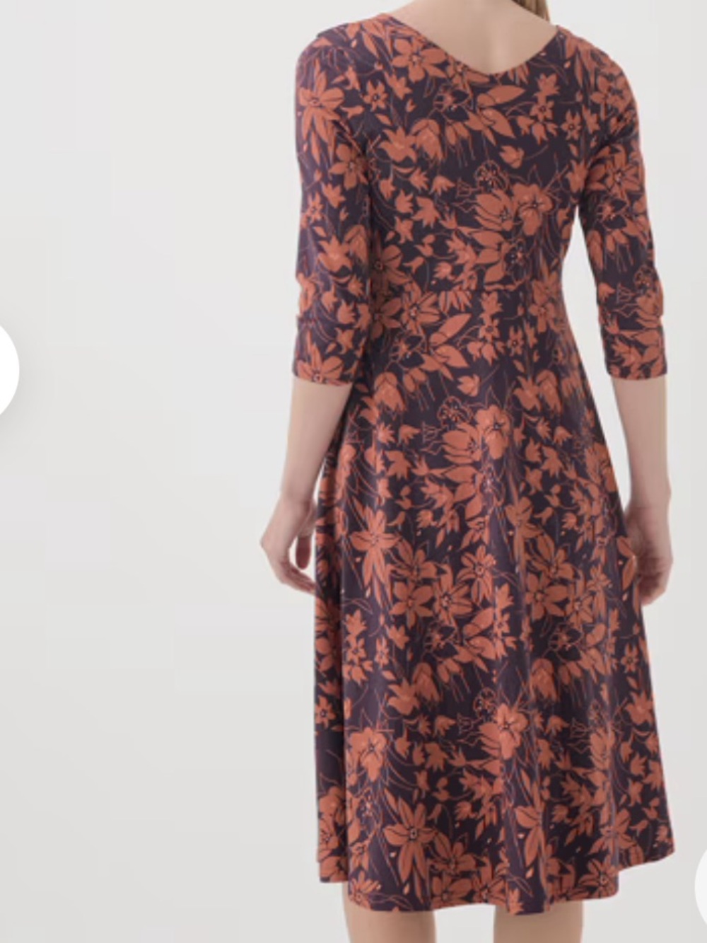 Pact Fit & Flare Midi Party Dress 3/4 sleeves Small - Picture 3 of 10